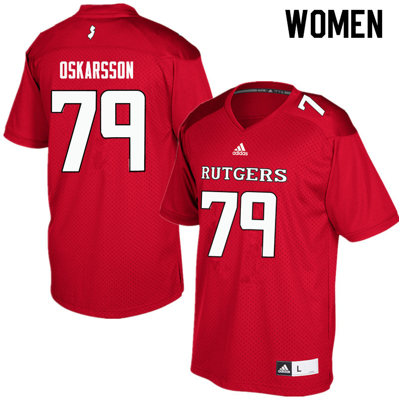 Women #79 Anton Oskarsson Rutgers Scarlet Knights College Football Jerseys Sale-Red